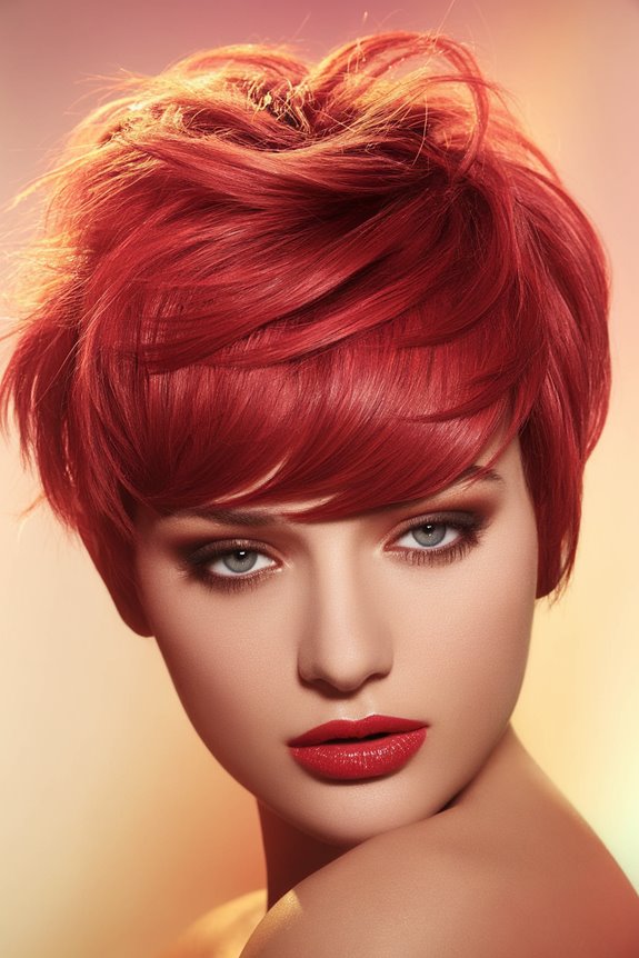 bold cherry red hairstyle