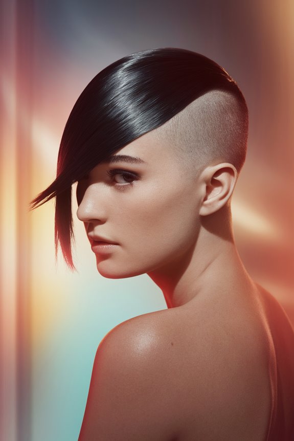 chic pixie with bangs