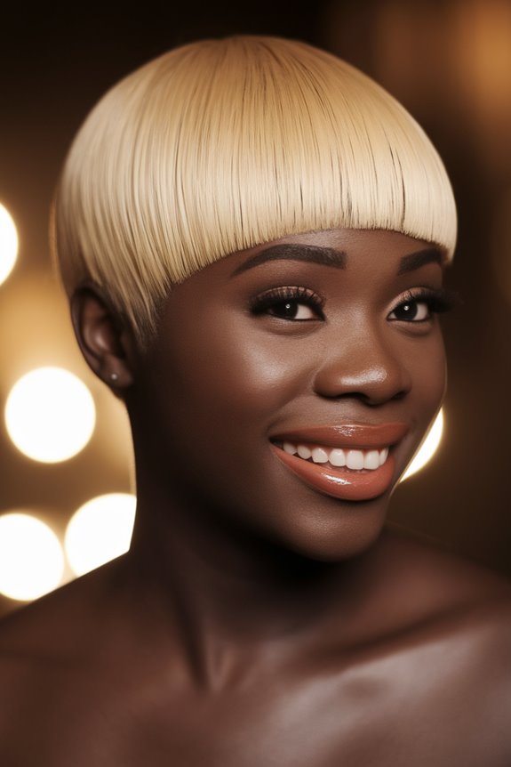 chic short blonde haircut