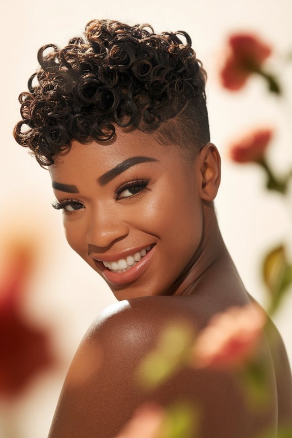 chic short curly haircut