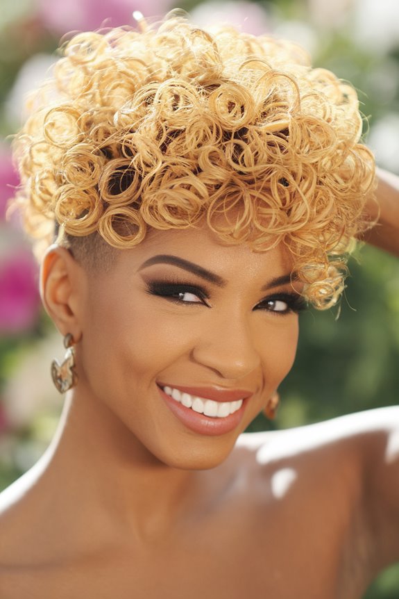 chic short curly hairstyle
