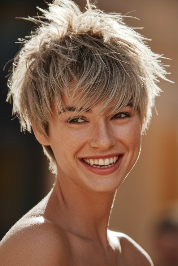 chic tousled short hairstyle