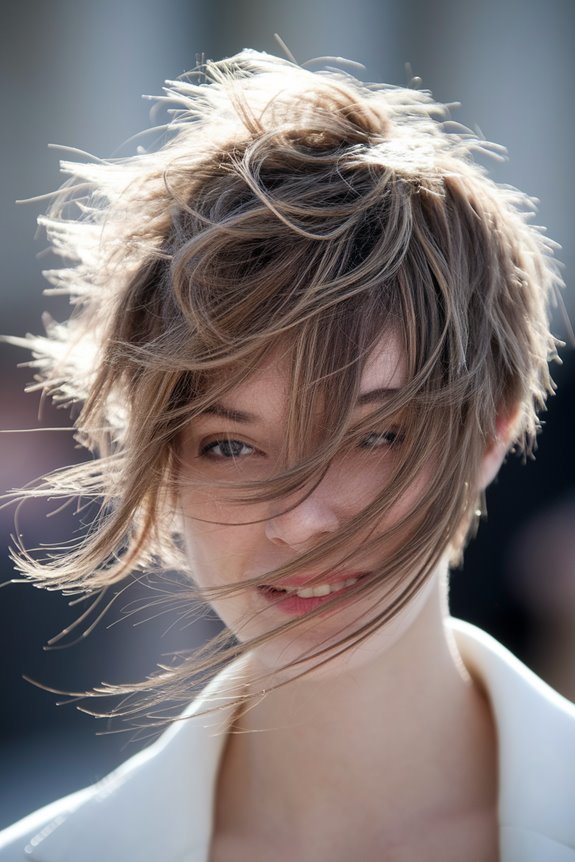 choppy voluminous short hairstyle