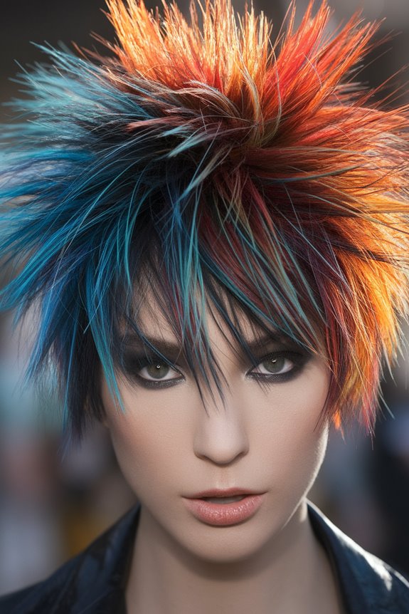colorful spiky pixie hairstyle