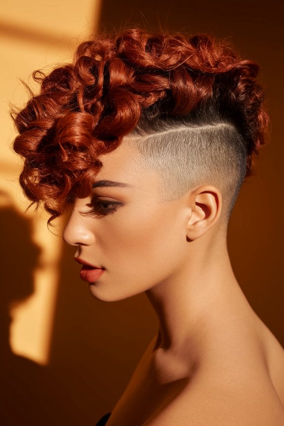 curly hair with undercut