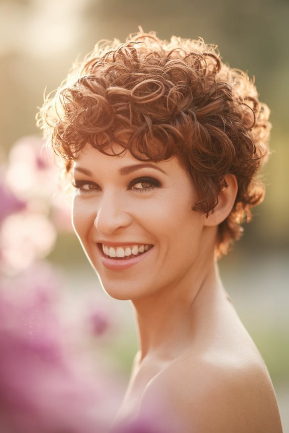 curly textured short hairstyle