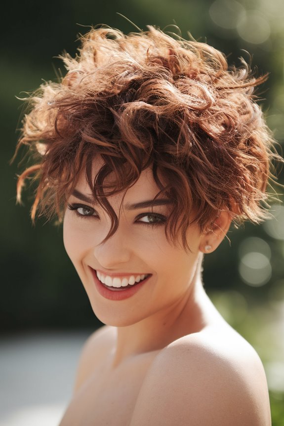 disheveled pixie hairstyle bangs