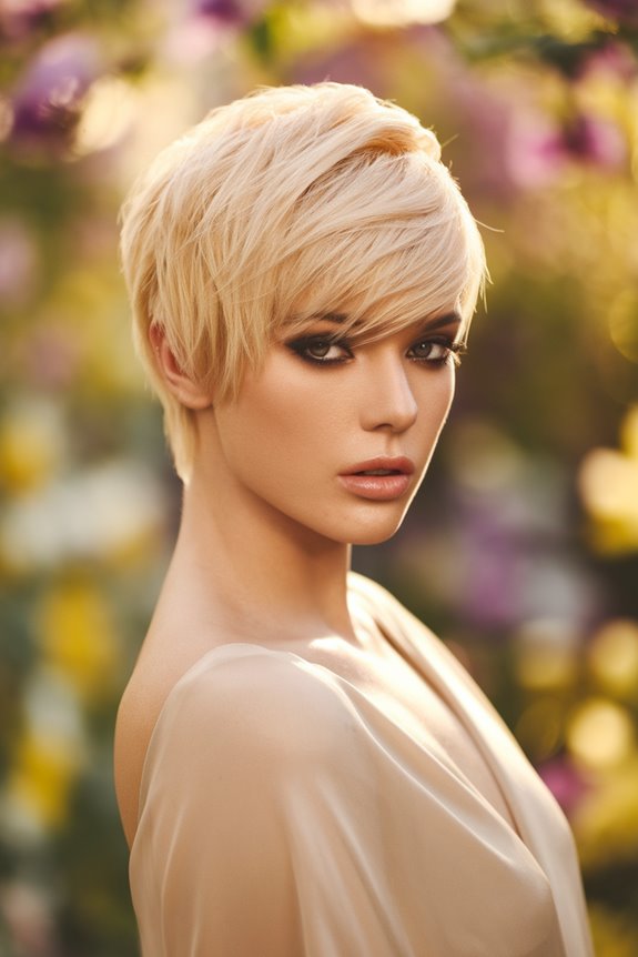 edgy short blonde hairstyle