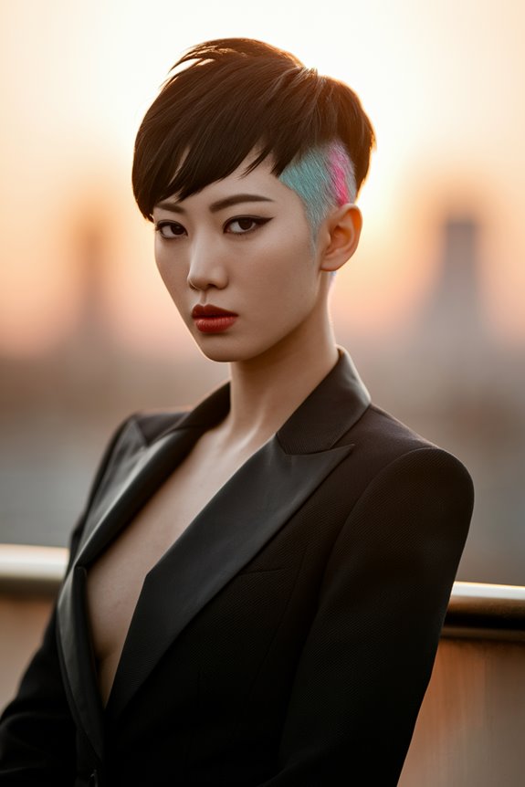 edgy undercut pixie style