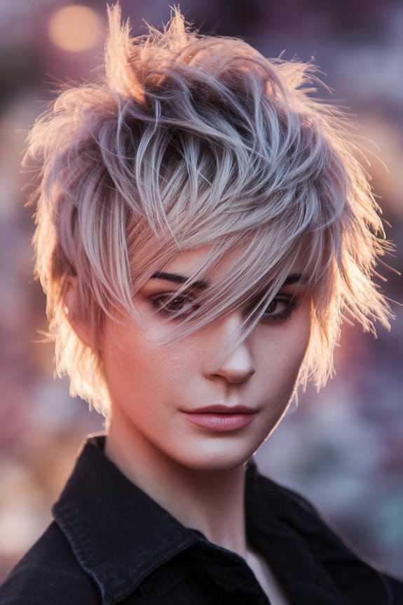 edgy uneven short hairstyle