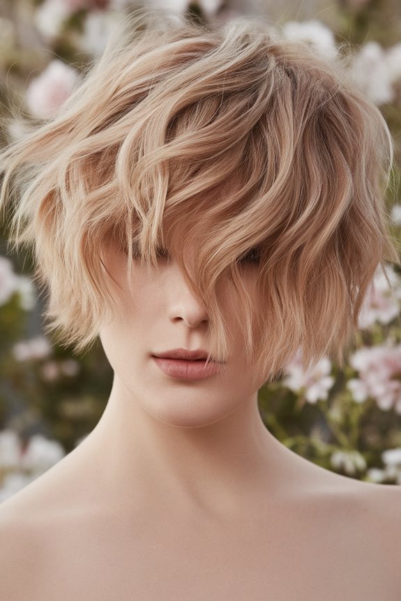 layered wavy pixie cut