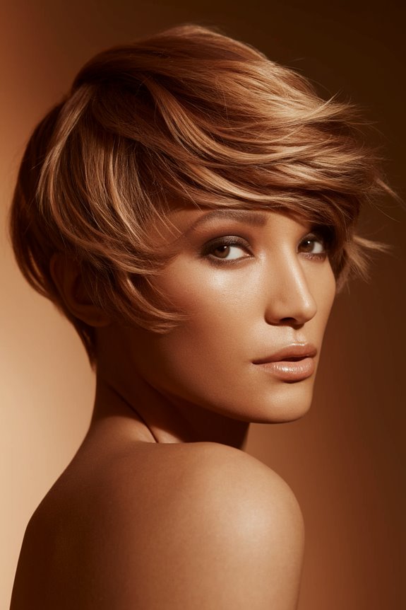 mahogany pixie with waves