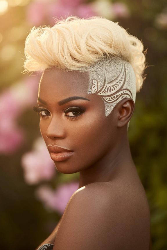 short blonde pixie cut