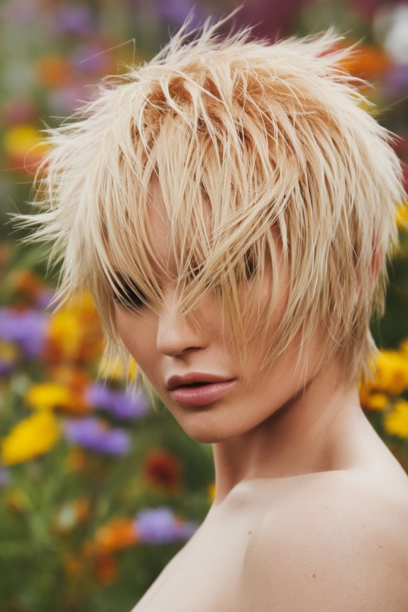 stylish short blonde haircut
