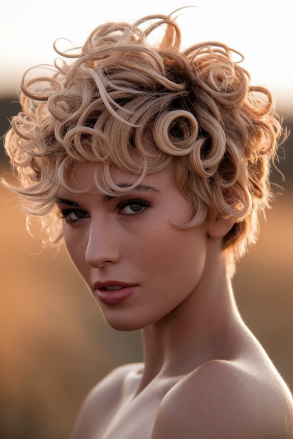 stylish short curly haircut