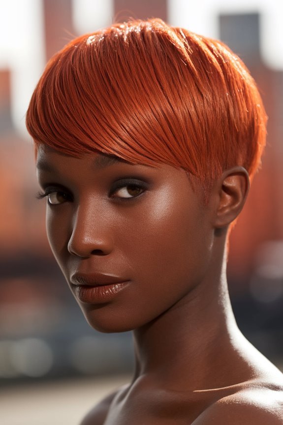 stylish short ginger hairstyle