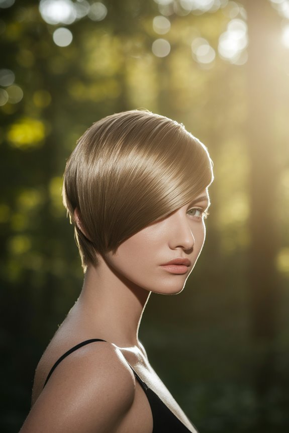 stylish side banged pixie