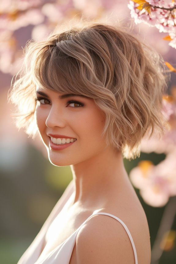 stylish wavy pixie cut