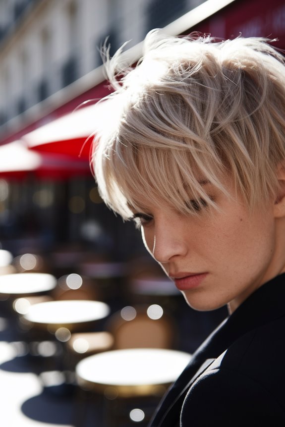 textured bangs pixie haircut