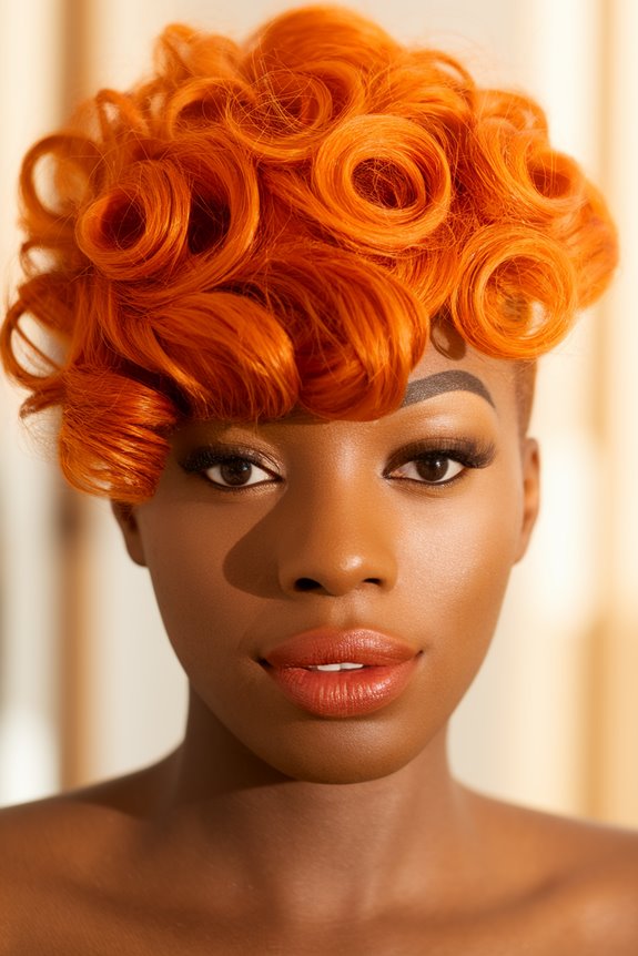 vibrant ginger pixie hairstyle