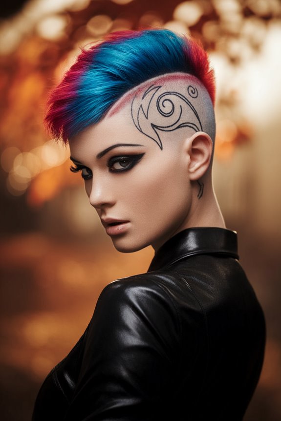 vibrant pixie haircut design