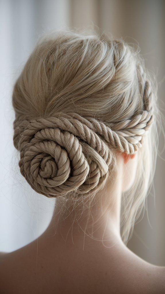 banded rope twist updo