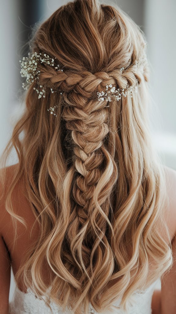 bohemian textured bridal updo