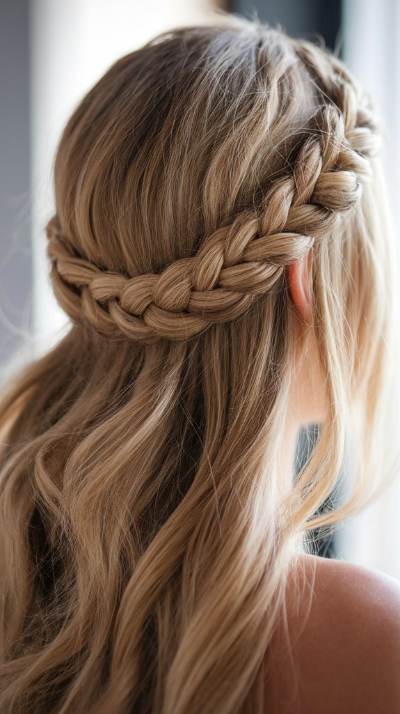 boho braided crown hairstyle