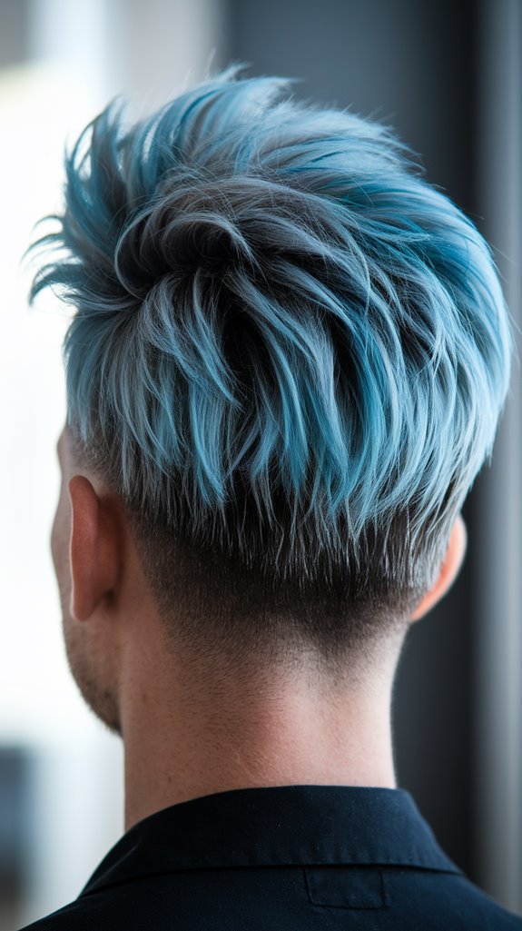 bold blue hair accents