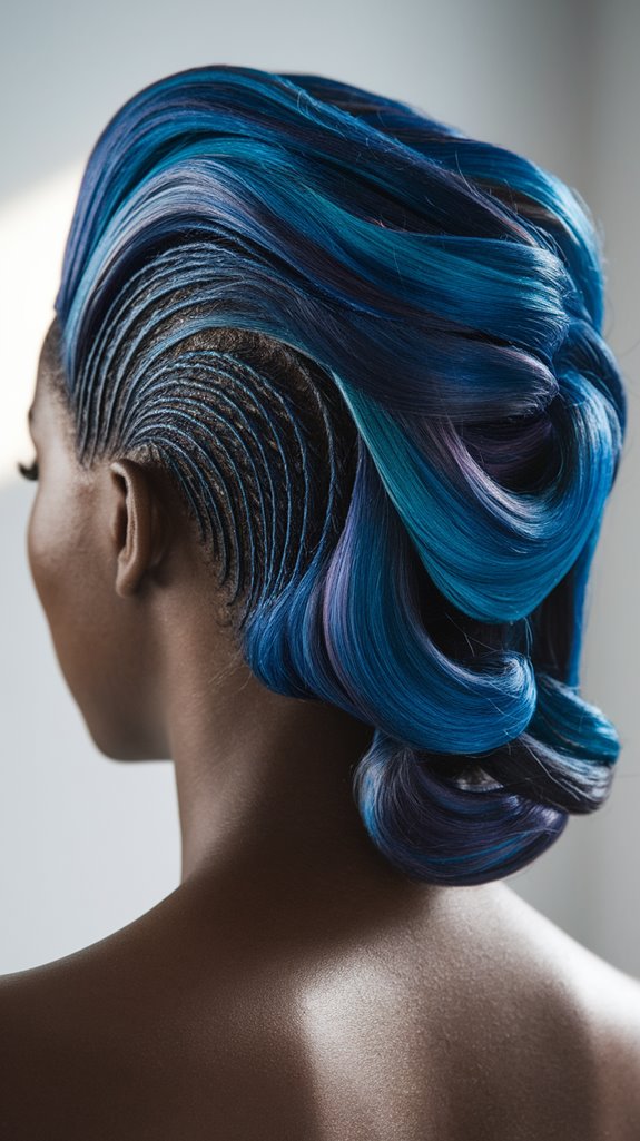 bold blue hair confidence