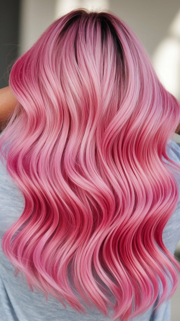 bold bubblegum pink hairstyle
