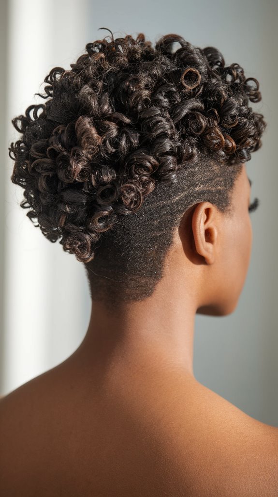 bold curly long pixie