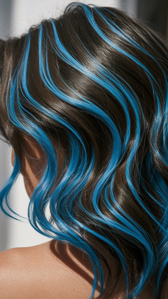 bold electric blue streaks