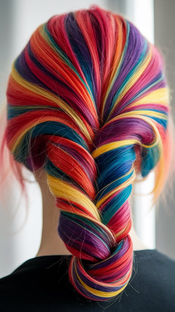 bold multicolor hair streaks