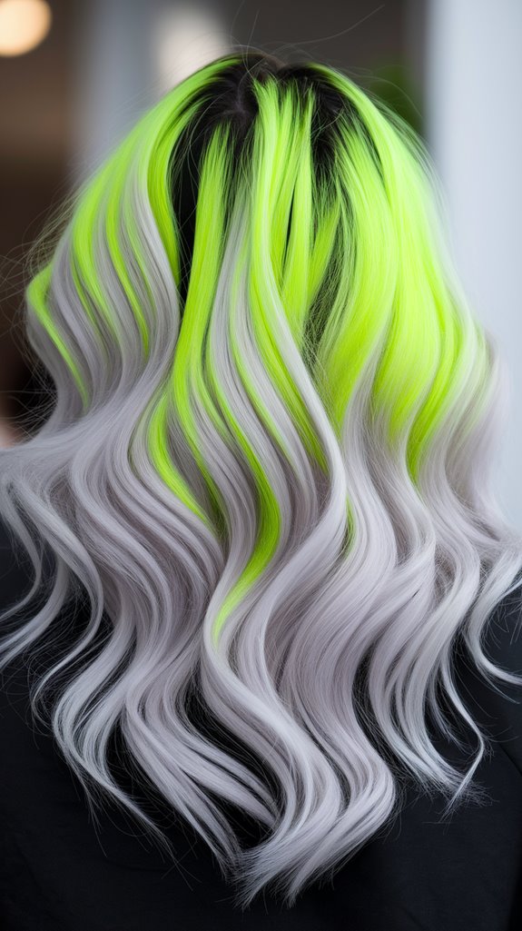 bold neon green roots