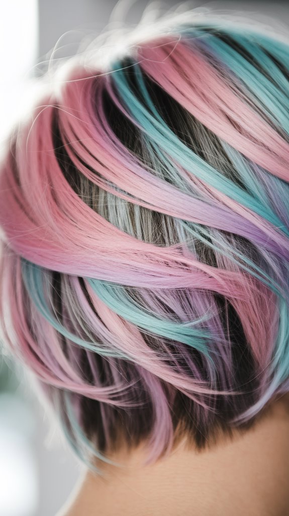 bold pastel hair highlights