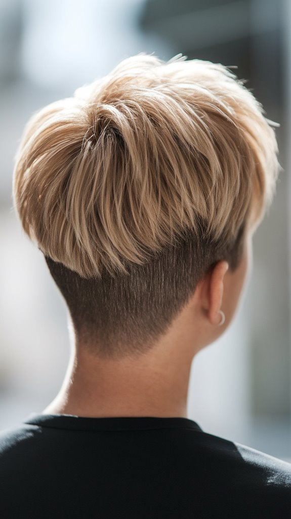 bold pixie hairstyle fade