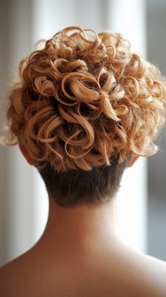 bouncy layered curly pixie