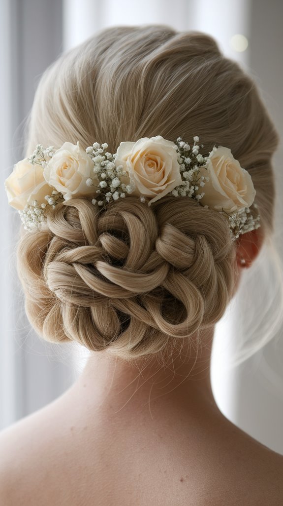 bridal floral updo elegance