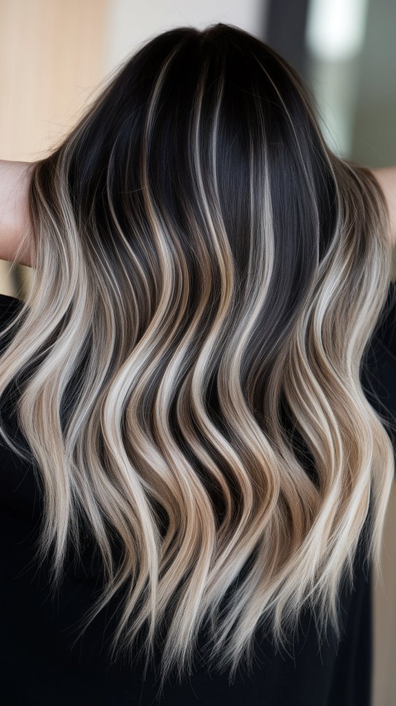 bright blonde dark contrast