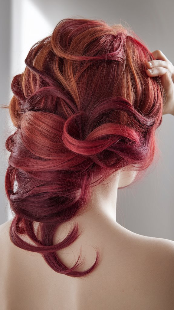 burgundy accents enhance features
