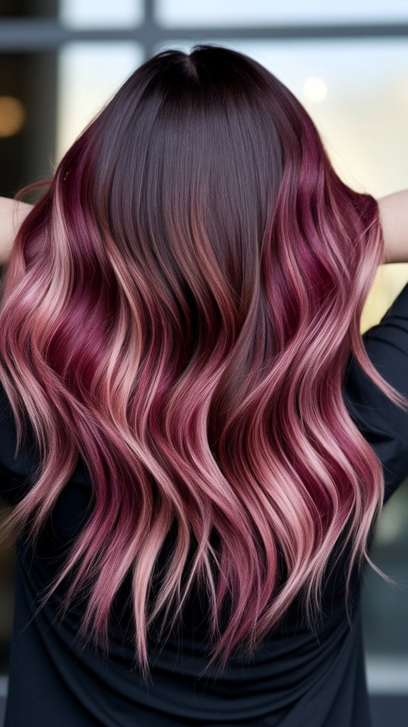 burgundy and rose gold accents
