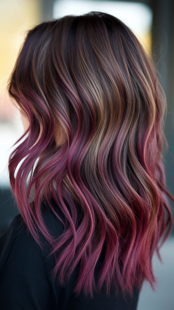 burgundy balayage for depth