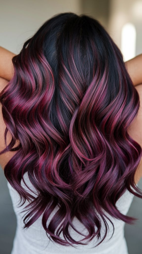 burgundy balayage for elegance