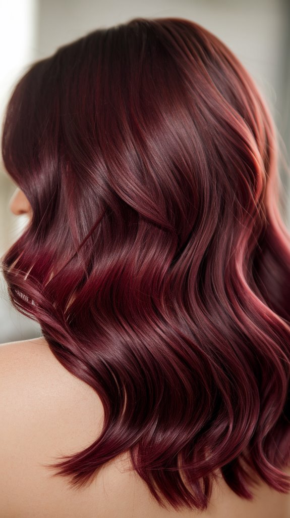 burgundy balayage for elegance