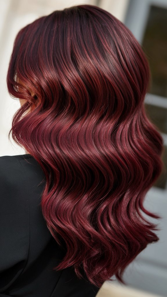 burgundy balayage for elegance