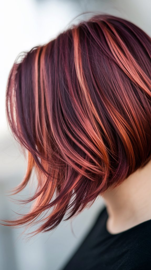 burgundy with copper highlights