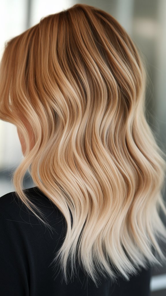 caramel to blonde gradient