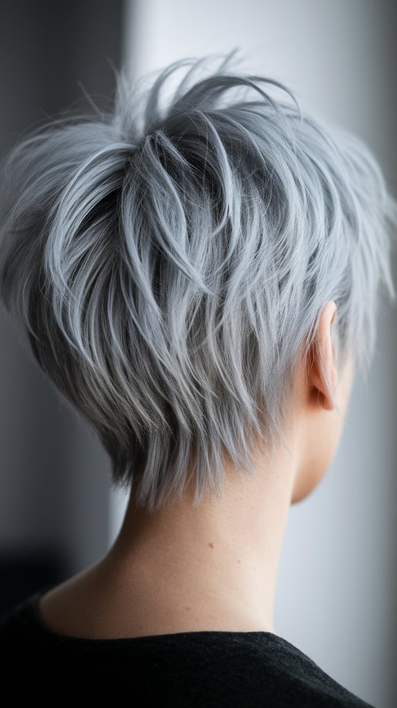 casual messy grey pixie