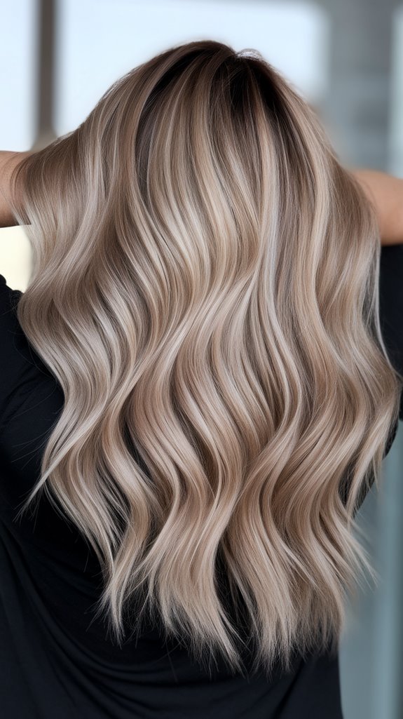 champagne blonde light brown balayage